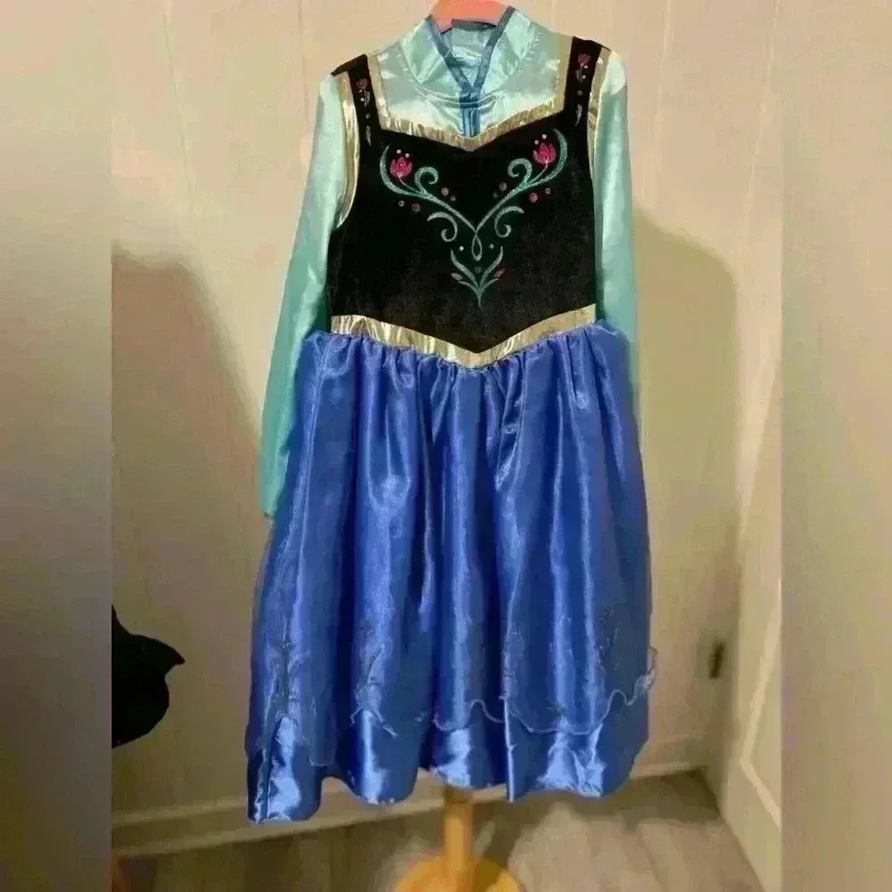 Frozen Anna Disney Princess Costume Girls 5 6 Small Ana Halloween